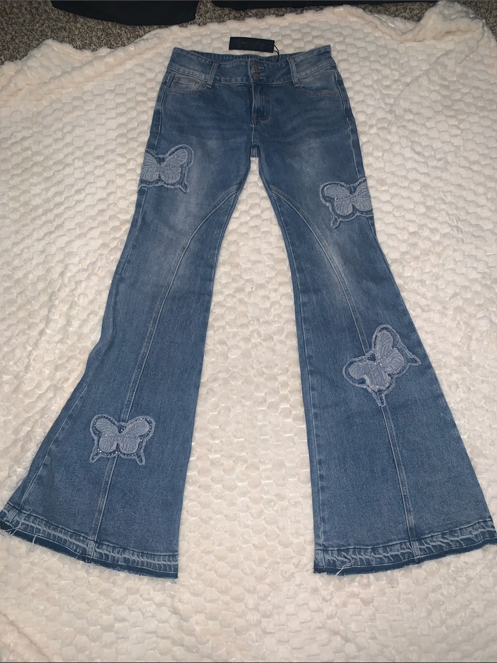 Generation Kiss Butterfly Appliqué Flare Jeans, Size Small, NWT